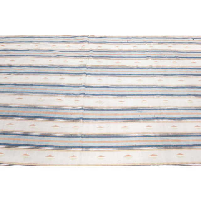 Doris Leslie Blau Mid-Century Dhurrie Light Beige Hand-Knotted Rug For Sale In New York - Image 6 of 8