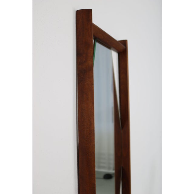 Hexagonal Wall Mirror with Frame and Integrated Shelf in Teak, Italy, 1960s For Sale - Image 6 of 13