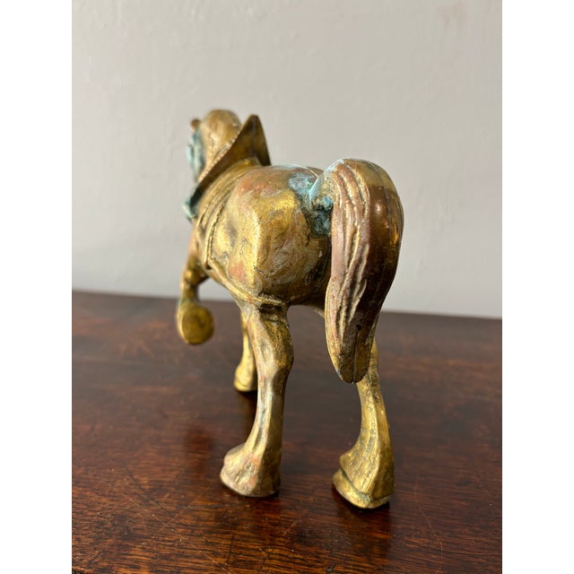 Vintage English Brass Horse For Sale - Image 4 of 6