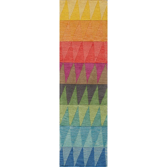 Contemporary Momeni Delhi Hand Tufted Multi Red Wool Runner - 2'3" X 8' For Sale