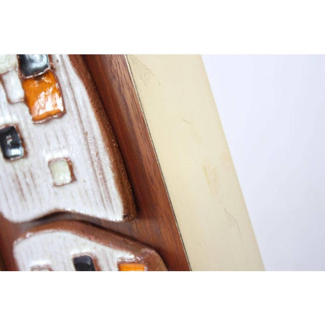 1960s Harris Strong Walnut, Brass and Ceramic Tile Table Lamp For Sale - Image 5 of 11