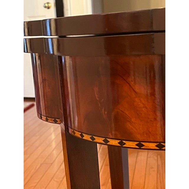 Henkel Harris Federal Style Mahogany Inlaid Flip Top Game Table For Sale - Image 9 of 12
