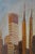 Brown Mid Century Helen McRae New York Skyline Watercolor Cityscape Paintings 10" For Sale - Image 8 of 9