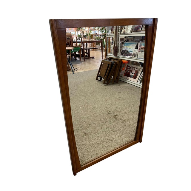 Mid-Century Modern Framed Wall Mirror With Sculpted Wood Frame For Sale In Seattle - Image 6 of 8