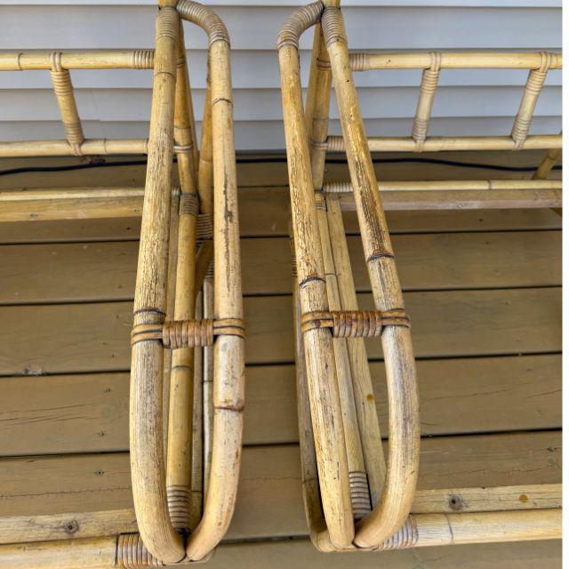 Mid-Century, Rattan Chairs, White Craft Products, Styled After Paul Laszlo, Miami, Fl Pair (2) For Sale - Image 9 of 18