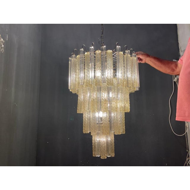 Yellow Large Murano Glass Chandelier by Paolo Venini, 1970s For Sale - Image 8 of 18