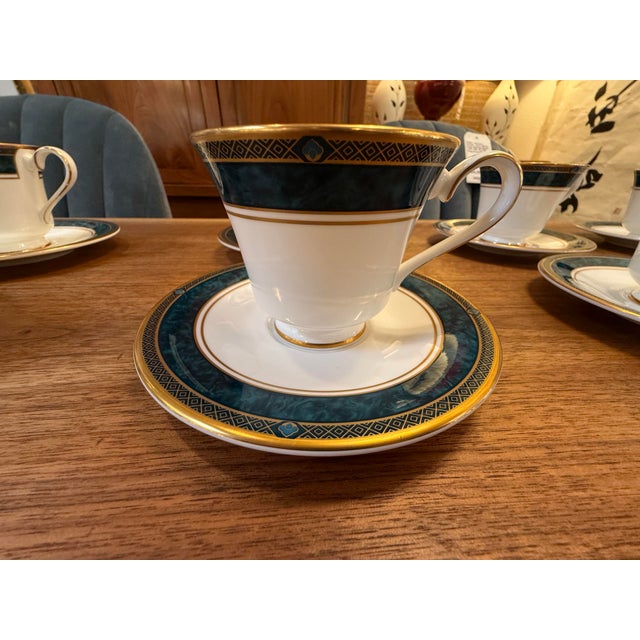 1990s Art Deco Royal Doulton Biltmore Fine China, Setting for Eight - 40 pcs For Sale - Image 10 of 12