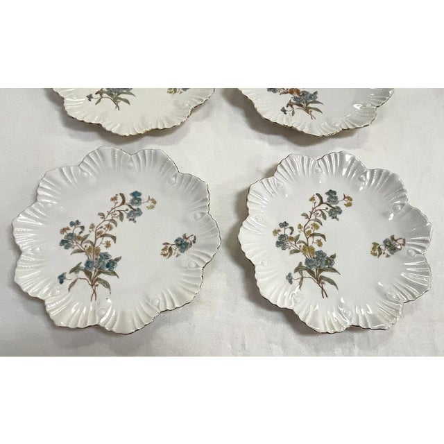 Ceramic Antique 'Carlsbad Austria' Porcelain Scalloped Edge Dessert Plates- Set of 6 For Sale - Image 7 of 12