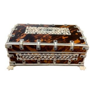 Mid 19th Century Antique Anglo-Indian Fretwork Trinket Box For Sale