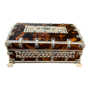 Mid 19th Century Antique Anglo-Indian Fretwork Trinket Box