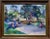Gorgeous serene painting of a woman walking through a park in San Francisco with two children, while another woman sits on...