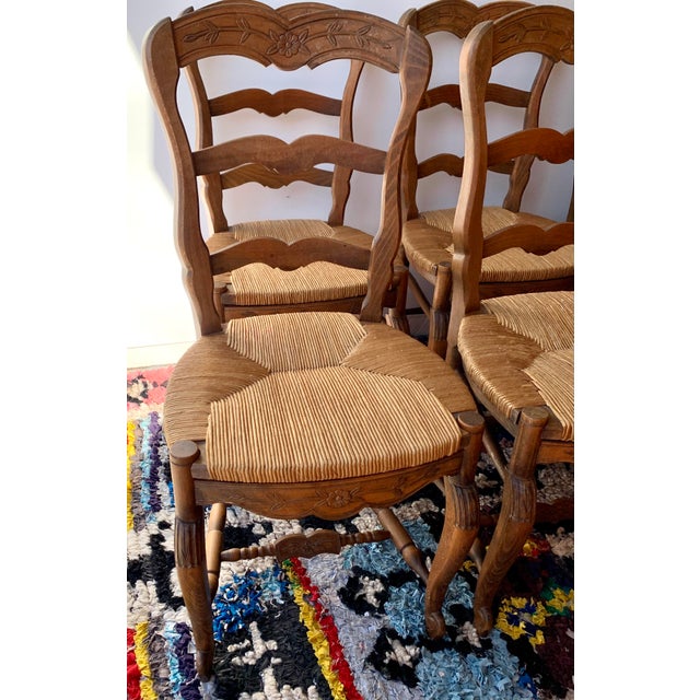 Antique French Dining Chairs With Rush Seats— Set of 6 Chairish