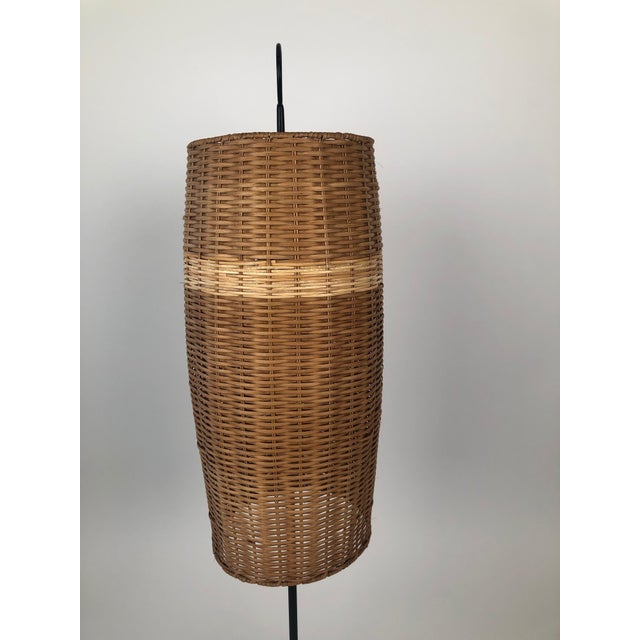 Brown Mid-Century Austrian Wicker Renee Floor Lamp attributed to J.T. Kalmar, 1960s For Sale - Image 8 of 18