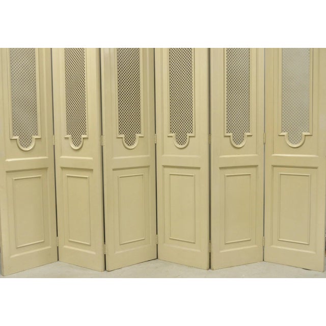 Vintage LRG Hollywood Regency 92" Tall 6 Panel Bone Lacquer Room Divider Screen For Sale In Philadelphia - Image 6 of 18