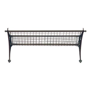 1910s Train Luggage Rack in Coppery Brass For Sale