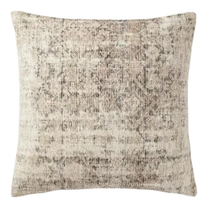 Amber Lewis x Loloi Larkspur Antique Ivory / Graphite 22" x 22" Cover with Poly Pillow