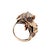 Remarkable and artistic 18k rose gold statement ring featuring an intricate horse and theatre-mask lady motif. beautifully...