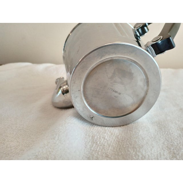 Art Deco Vintage Art Deco Chromium Silver Tea Pot With Bakelite Handle For Sale - Image 3 of 7