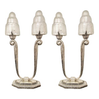 French Art Deco Lamps by Sabino & Capon - a Pair For Sale