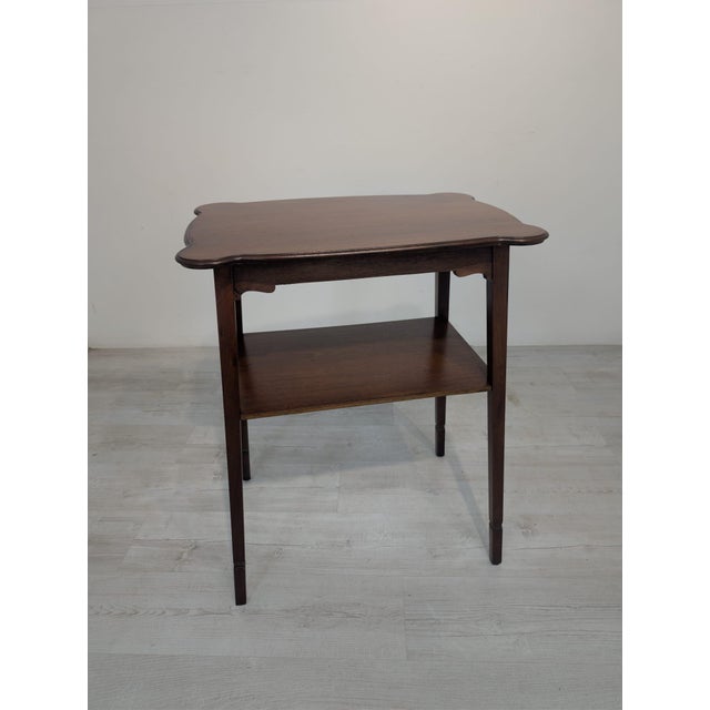 Wood Antique Side Table in Mahogany For Sale - Image 7 of 12