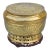 Early 20th Century Hand-Engraved Moorish-Patterned Brass Box on Wooden Stand For Sale