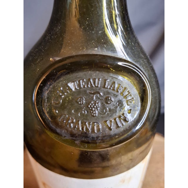 Bottle Green Collectible Empty Mouton Bottle | Dark Glass | Authentic Vintage Patina For Sale - Image 8 of 11