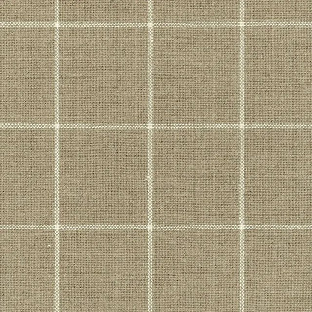Sample - Schumacher Glenariff Linen Check Fabric in Natural For Sale