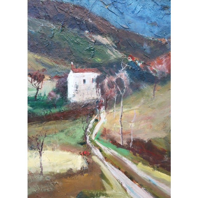 Blue Piero Leo, Landscape, 1970, Oil Painting on Hardboard, Framed For Sale - Image 8 of 11