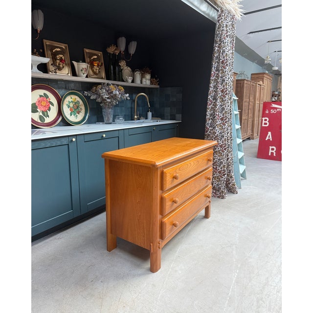 1970s Large Vintage Chest of Drawers in Elm, 1970s For Sale - Image 5 of 18