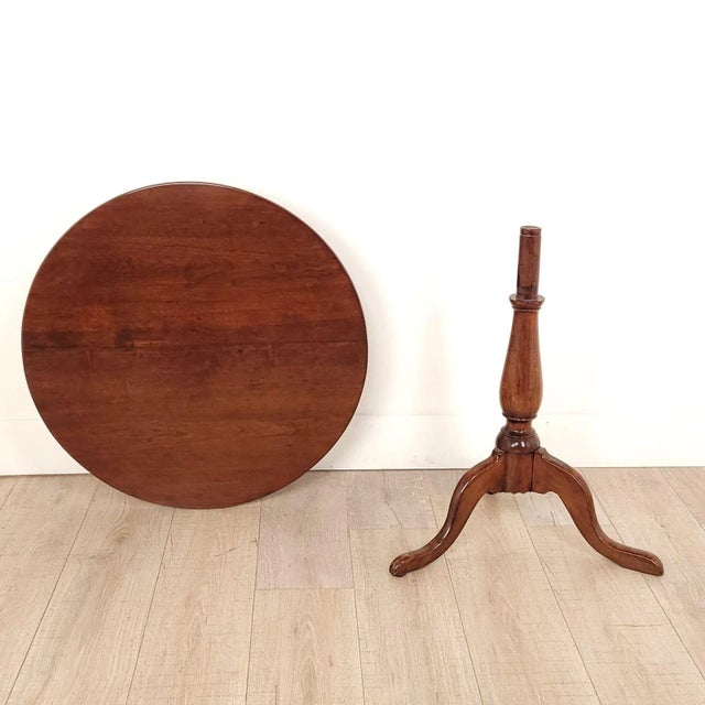 Wood Round Birdcage Georgian Fruitwood Tea Table, Circa 1780 For Sale - Image 7 of 11