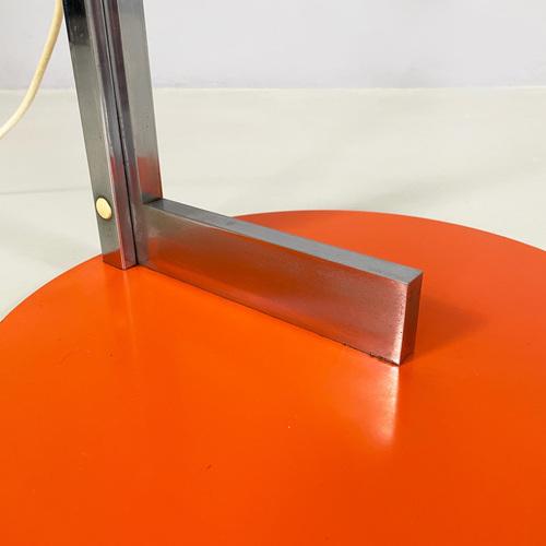 Italian Space Age Adjustable Floor Lamp in Metal and Orange Metal, 1970s For Sale - Image 15 of 17
