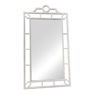 1970's Vintage Oversized White Chippendale Mirror For Sale