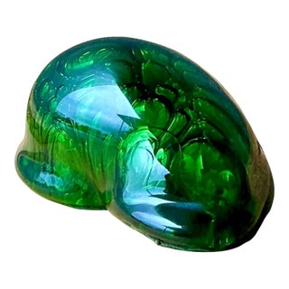 Vintage Green Glass Abstract Sculpture For Sale