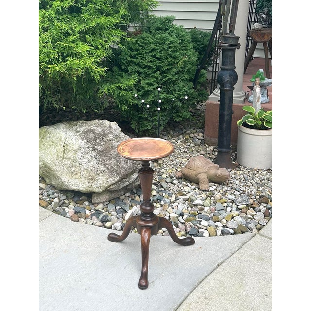 Mid 20th Century Kittinger/Colonial Williamsburg, Cw-149, Mahogany, Copper Top, Cabriole Legs, Turned Pedestal, Tea Kettle Stand/Plant Stand, Tripod, Mid 20th Century For Sale - Image 5 of 12