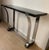 Art Deco Style Console Table in Black Lacquer on Wood and Polished Stainless Steel from COLONEUM For Sale - Image 4 of 12