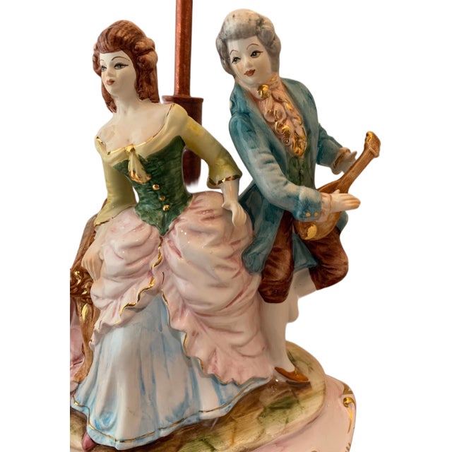 Mid-Century Capodimonte Porcelain Table Lamp - Musical Trio For Sale In New York - Image 6 of 12