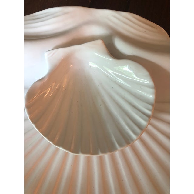 Ceramic 1990s Portugal Clam Shell Platter With Attached Dip Bowl For Sale - Image 7 of 10