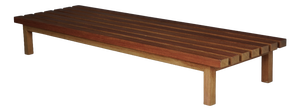 Mid-Century Slatted Teak Low Bench, 1960s