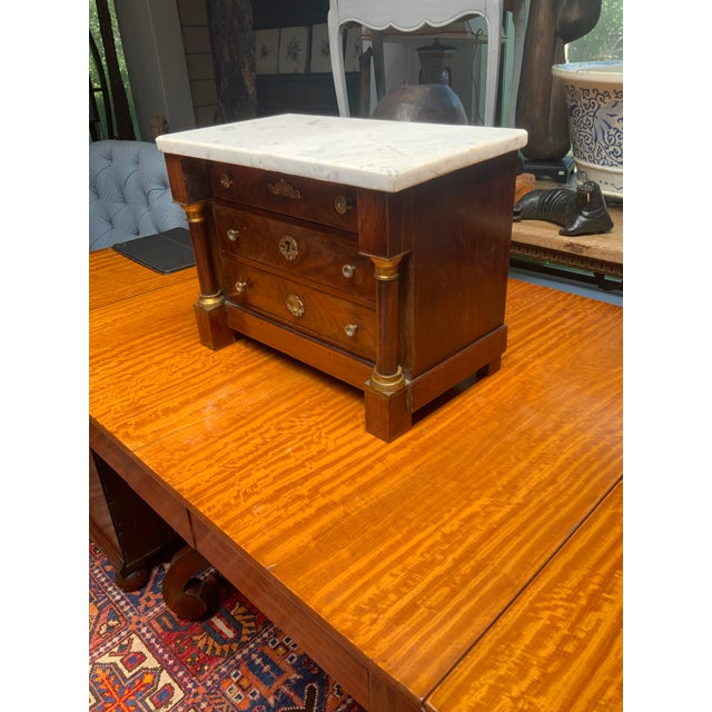 Late 19th Century Miniature French Empire Marble Top Commode For Sale - Image 9 of 10