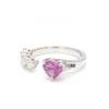 Pink sapphire heart diamond heart open ring gold Natural 1.0CT heart shape pink sapphire diamond ring gold Pink sapphire...