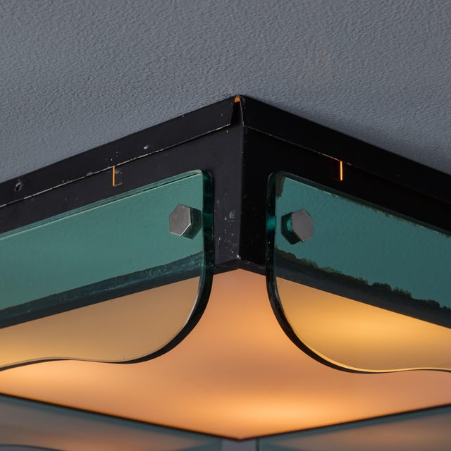 Modern 1970s Veca Glass Wall or Ceiling Lamp in the Manner of Max Ingrand For Sale - Image 3 of 16