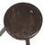 Vintage wooden three-legged stool (or milking stool) made of solid stained wood; a handmade 20th-century piece with a...