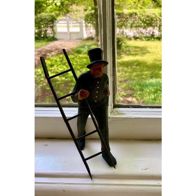 Black Vintage English Wooden Chimney Sweep Figurine For Sale - Image 8 of 10