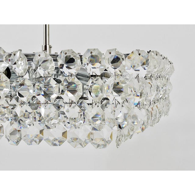 Large Austrian Square Chandelier with Diamond-Shaped Crystals from Bakalowits & Söhne, 1950s For Sale - Image 13 of 18