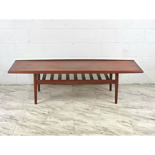 Mid-Century Modern 1960s Teak Surfboard Coffee Table Attributed to Grete Jalk for Glostrup Møbelfabrik For Sale - Image 3 of 7