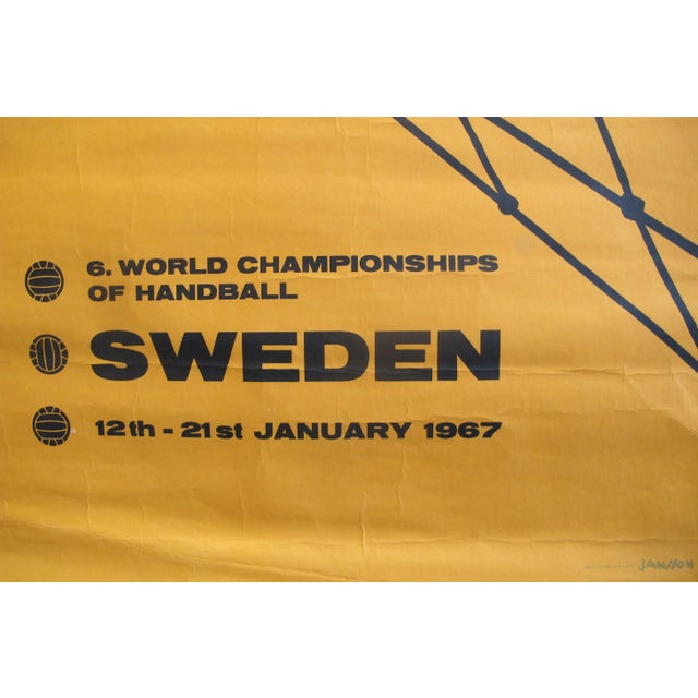 1967 World Men's Handball Championship Poster, Sweden Chairish