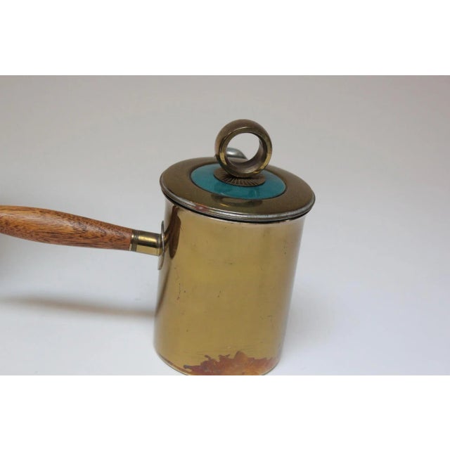 Vintage Georges Briard "El Dorado" Enamel and Brass Tea/Coffee Service For Sale In New York - Image 6 of 12