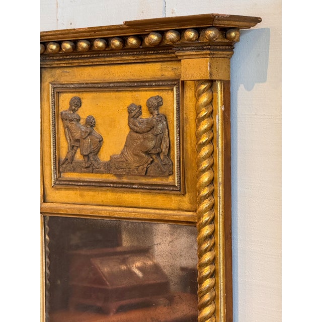 19th Century Giltwood Trumeau Mirror With Neoclassical Relief Panel For Sale - Image 10 of 10