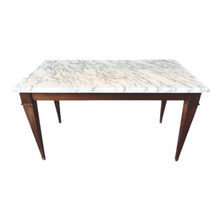 Early 20th C. French Mahogany Neoclassical & Marble Coffee Table For Sale