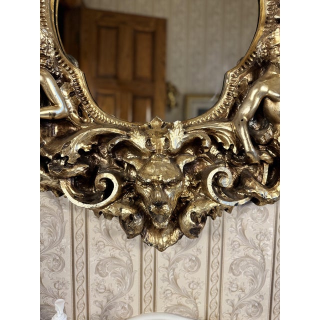 Finesse Originals Finesse Originals Adam & Eve Figural Gilt Wall Mirror, 1970s For Sale - Image 4 of 5